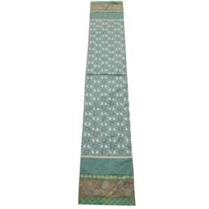 VTG 90's Table Runner 71 X 12" Spring Easter Floral Blue Green Long Embroidered